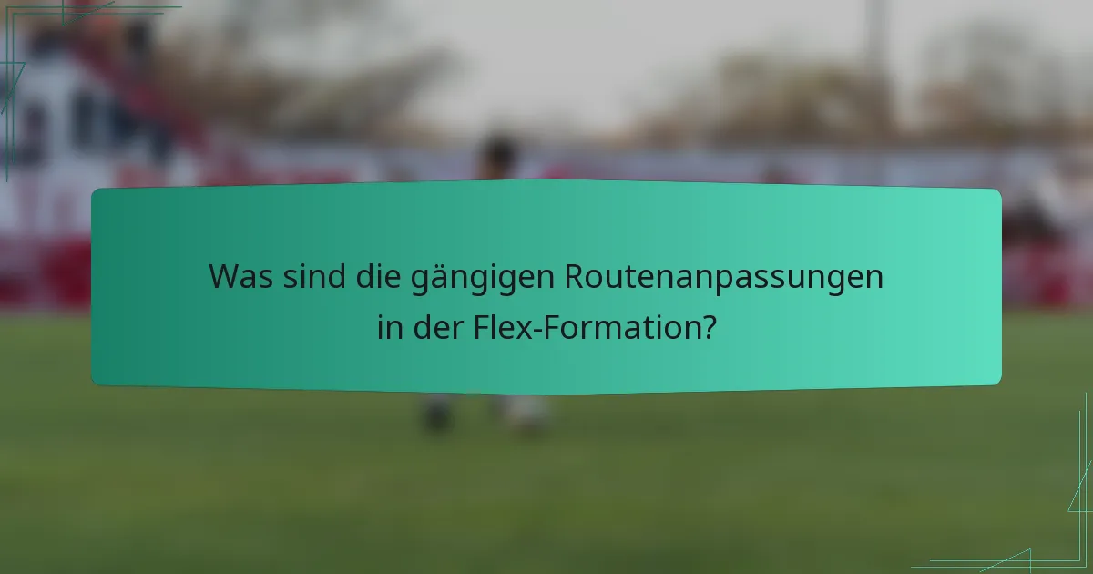Was sind die gängigen Routenanpassungen in der Flex-Formation?