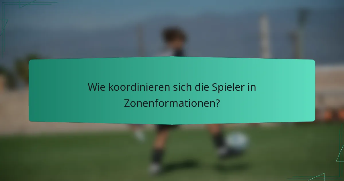 Wie koordinieren sich die Spieler in Zonenformationen?
